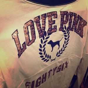 PINK Long sleeve bling tee